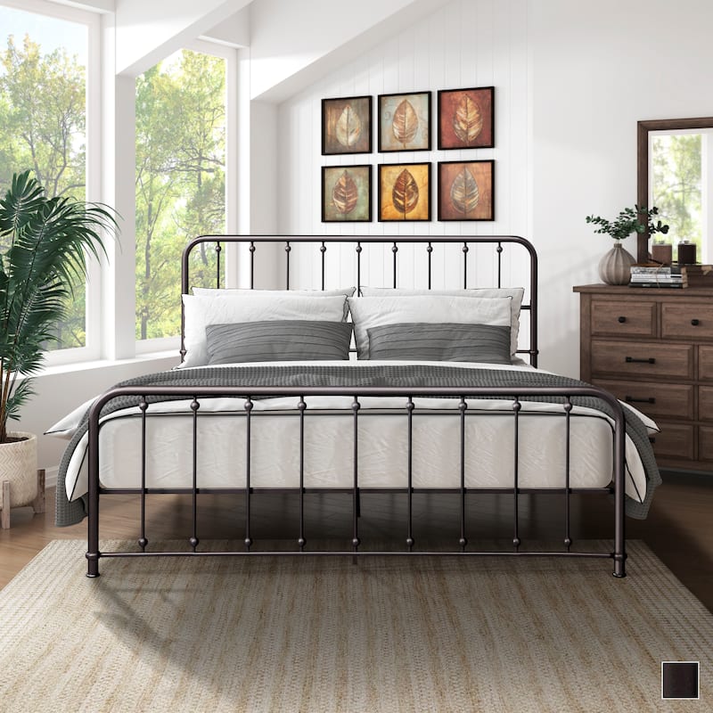 Averny Vertical-Slat Metal Bed