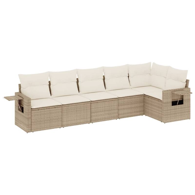 vidaXL Patio Sofa Set with Cushions Outdoor Conversation Furniture Poly Rattan
