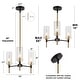 preview thumbnail 10 of 13, Modern 3-Light Black Gold Chandelier Pendant Light with Glass Shades Kitchen Island Light for Dining Room