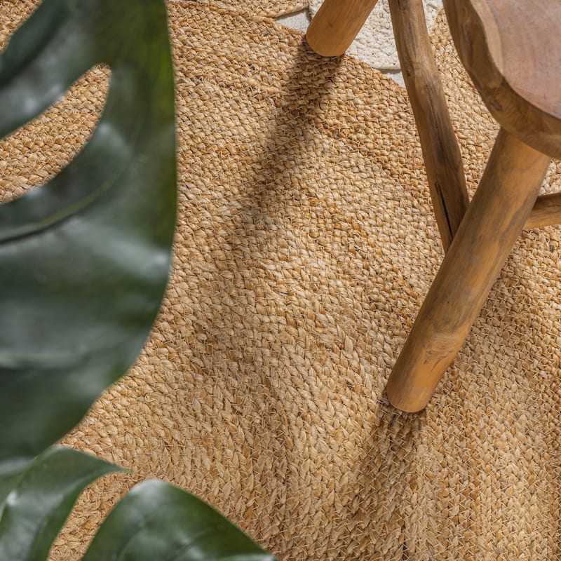 JONATHAN Y Aurora Geometric Jute Circle Area Rug