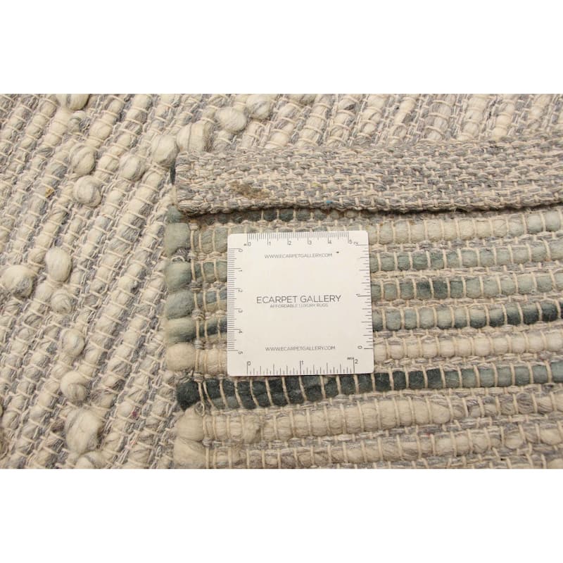 ECARPETGALLERY Braid weave Sienna Khaki Wool Rug - 6'2 x 9'2