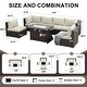 preview thumbnail 26 of 51, 7-Piece Outdoor Deep Seating Sectional Wicker Patio Conversation Set with Fire Pit