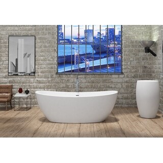 Manhattan 59" Solid Surface Freestanding Soaking Bathtub