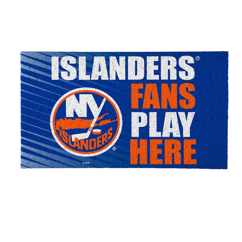 28 in. x 16 in. New York Islanders "Fans Play Here" PVC Door Mat