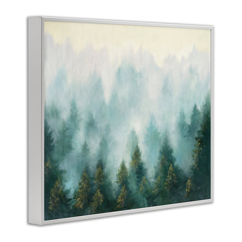 Stupell Abstract Pine Forest Landscape with Mist Green Painting Framed Giclee Texturized Art by Julia Purinton