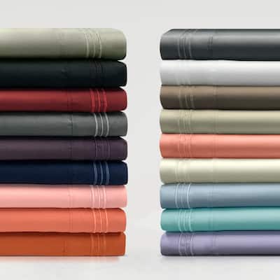 Superior Wrinkle-resistant Embroidered Microfiber Deep Sheet Set