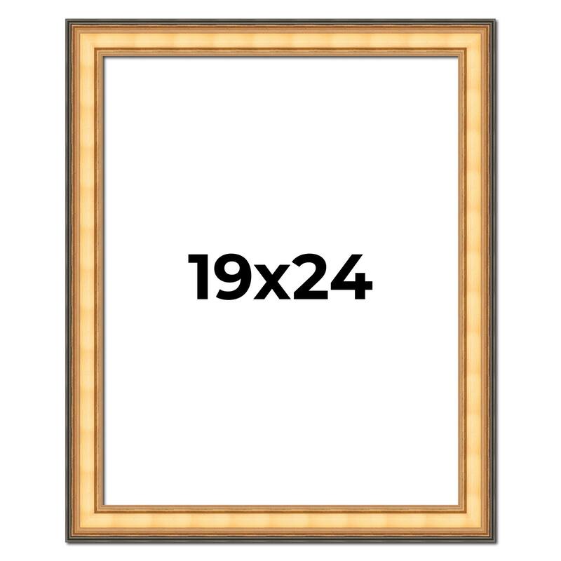 19x24 Frame Gold Plein Aire Solid Wood Picture Frame Width 2 Inches |