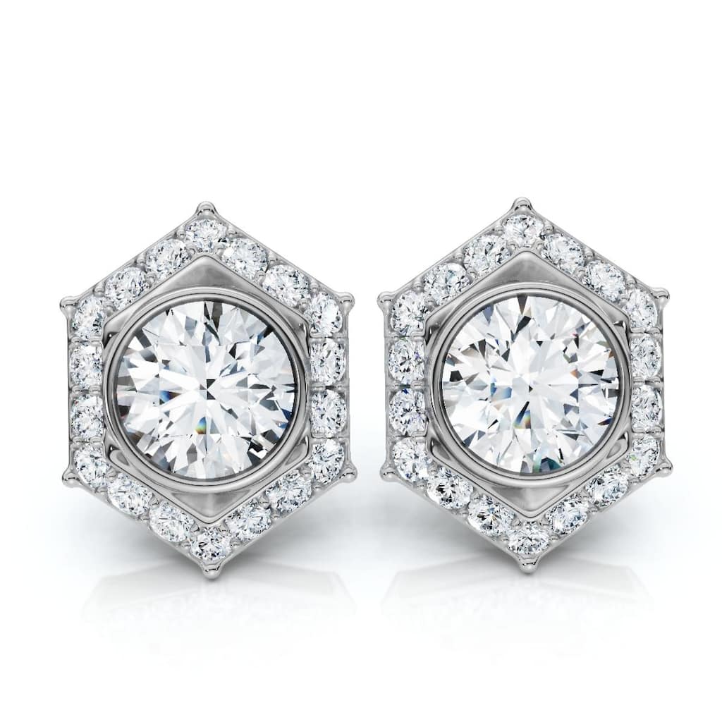 Bliss Diamond 2 1/2Ct Sally Diamond Earrings Gold Lab Grown