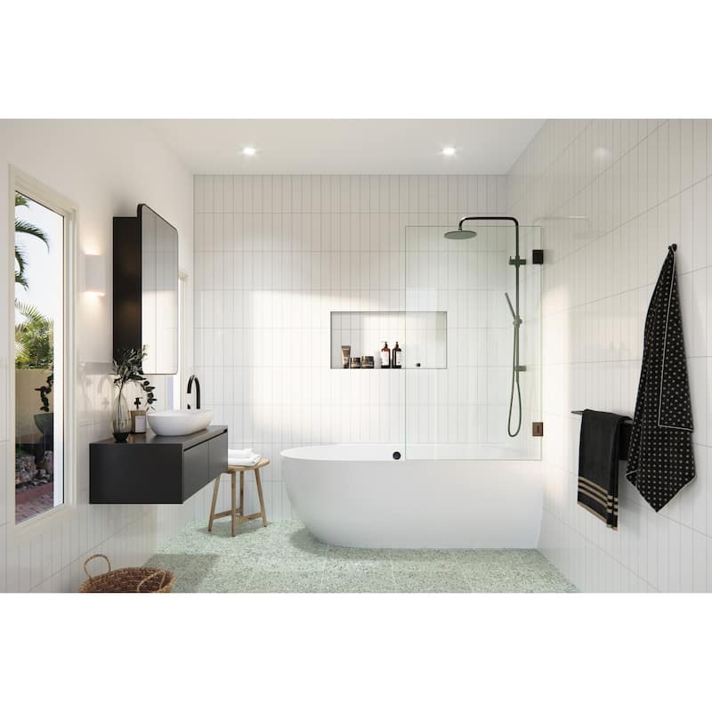 Glass Warehouse 58.25" x 31.5" Frameless Shower Bath Door - Door Only