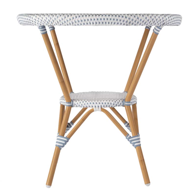 Tobias Outdoor Rattan and Metal Round Bistro Table