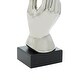 preview thumbnail 6 of 8, Silver Polystone Hands Decorative Sculpture - 5 x 4 x 13