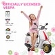 preview thumbnail 6 of 18, Battery-Powered Vespa Electric Motorcycle for Toddlers, Music, FM Radio, Headlight, and Single-Button Start
