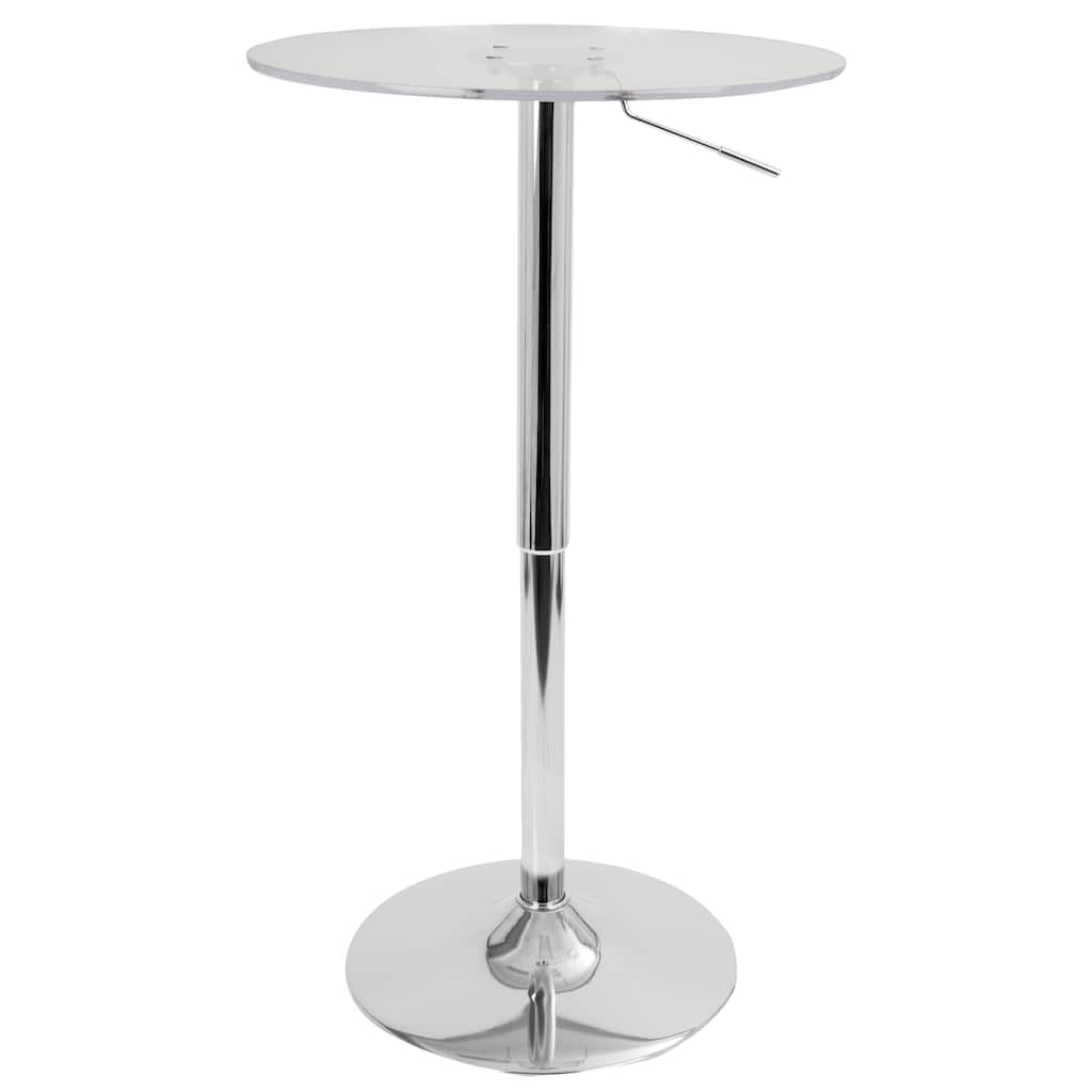 LumiSource 23-inch Clear Acrylic Adjustable Bar Table
