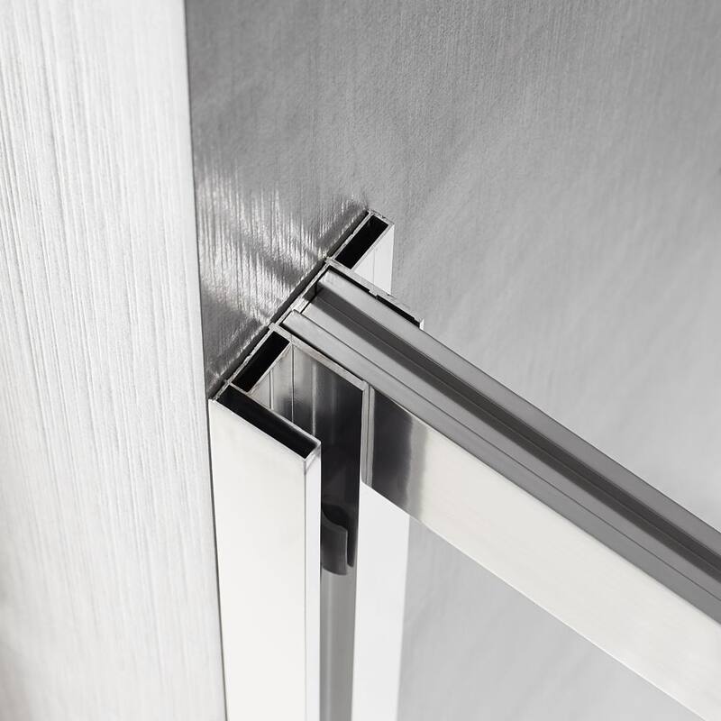 Seawin Mara Frameless ByPass Sliding Glass Shower Door 56 - 60 in. W x 78 in. H 3/8 in. (10 mm) Thick Clear Tempered Glass