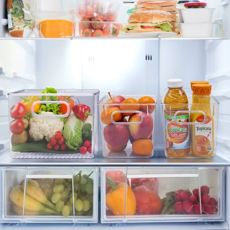 Sorbus Plastic Storage Bins Clear Pantry Organizer Box Bin Containers