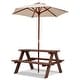 preview thumbnail 1 of 6, Children Outdoor 4 Seat Kids Picnic Table Bench w/ Folding Umbrella Beige