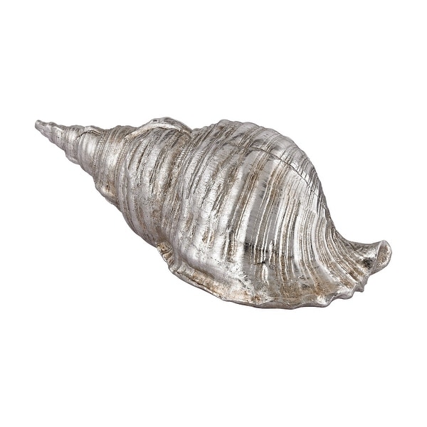 19" Silver Leaf Cone Shell Table Top Decoration - N/A