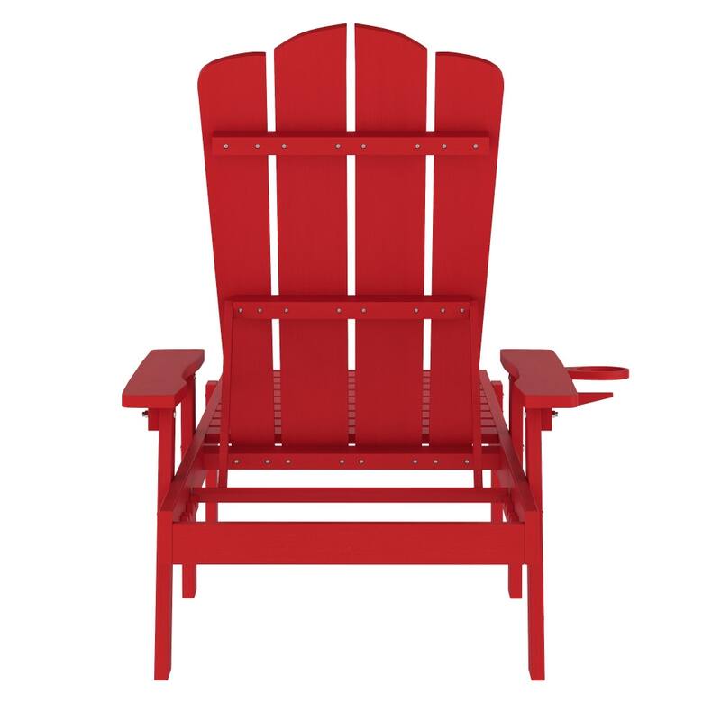 Indoor-Outdoor Adjustable Adirondack Lounger with Fold Out Cupholder