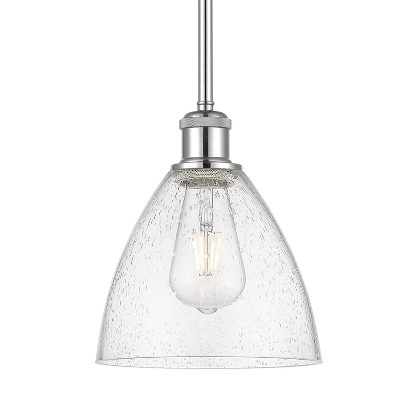 Innovations Lighting 516-1S-9-8 Bristol Pendant Bristol 8" Wide Mini - Polished Chrome / Seedy