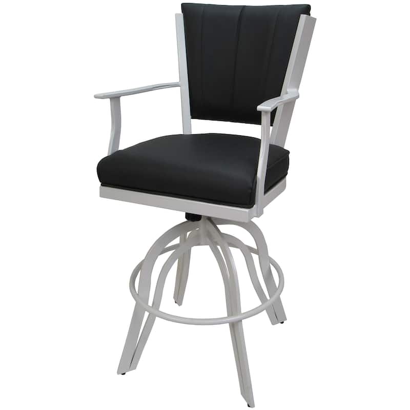 Montana Grey Swivel Tilt Metal 30" or Counter 26" Bar Stool - White - Counter Height