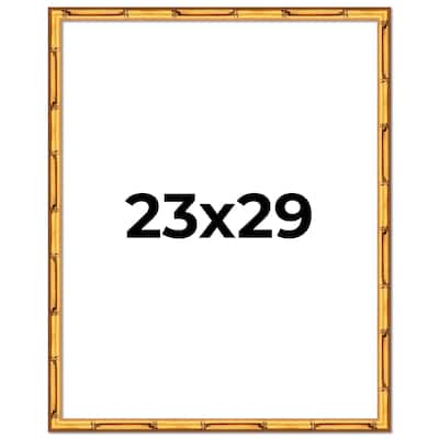 23x29 Frame Gold Bamboo Picture Frame Modern Photo Frame Includes UV Acrylic Shatter Guard Front Acid Free Foam Backing Board