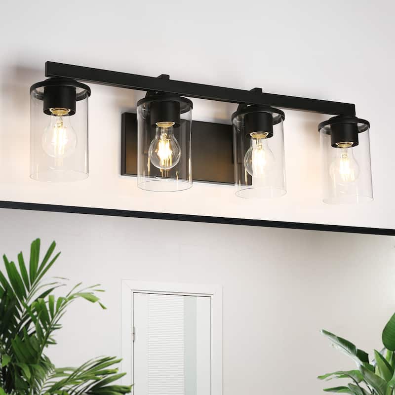 Fora Modern Farmhouse 3/4-Light Bathroom Vanity Lights Glass Wall Sconces