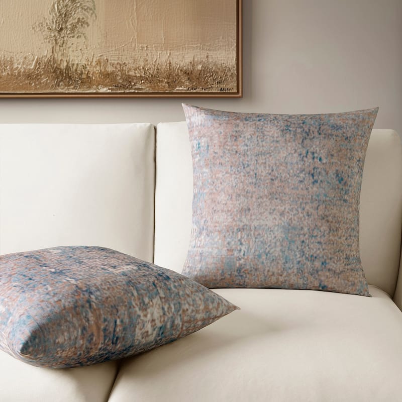 Exclusive Fabrics Printed Cotton Throw Pillow Covers 18 X 18 - Textured Decorative Pillow Covers (Set of 2)