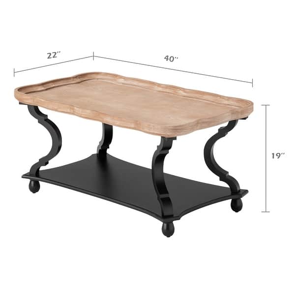 dimension image slide 2 of 3, COZAYH Rustic Farmhouse Cottagecore Coffee Table