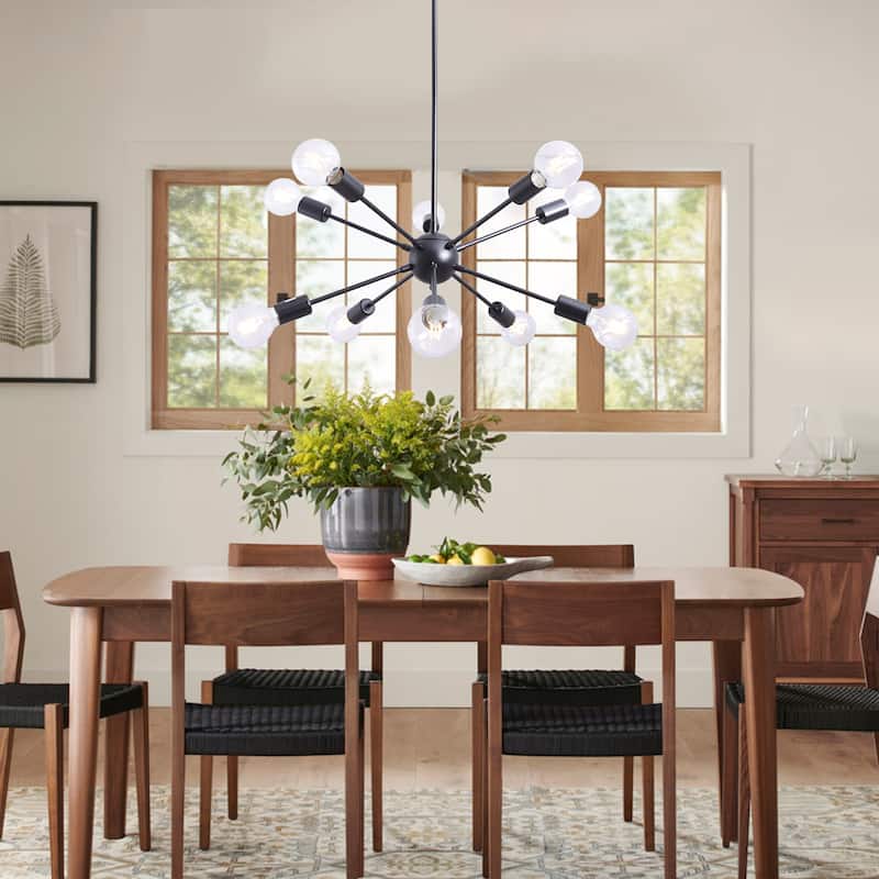10-Light 23.54-inch Sputnik Chandelier Light for Kitchen Island Study