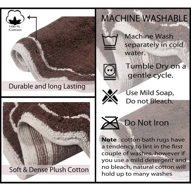 Home Weavers Allure Collection Absorbent Cotton, Machine Washable and Dry Bath Rugs