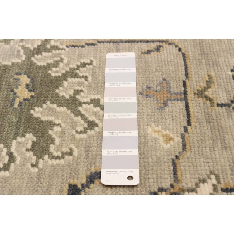 ECARPETGALLERY Hand-knotted Oushak Light Grey Wool Rug - 8'1 x 9'11
