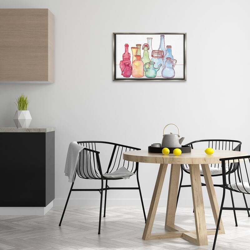 Stupell Colorful Vases Collection Framed Floater Canvas Wall Art Design By Stephanie Fielden