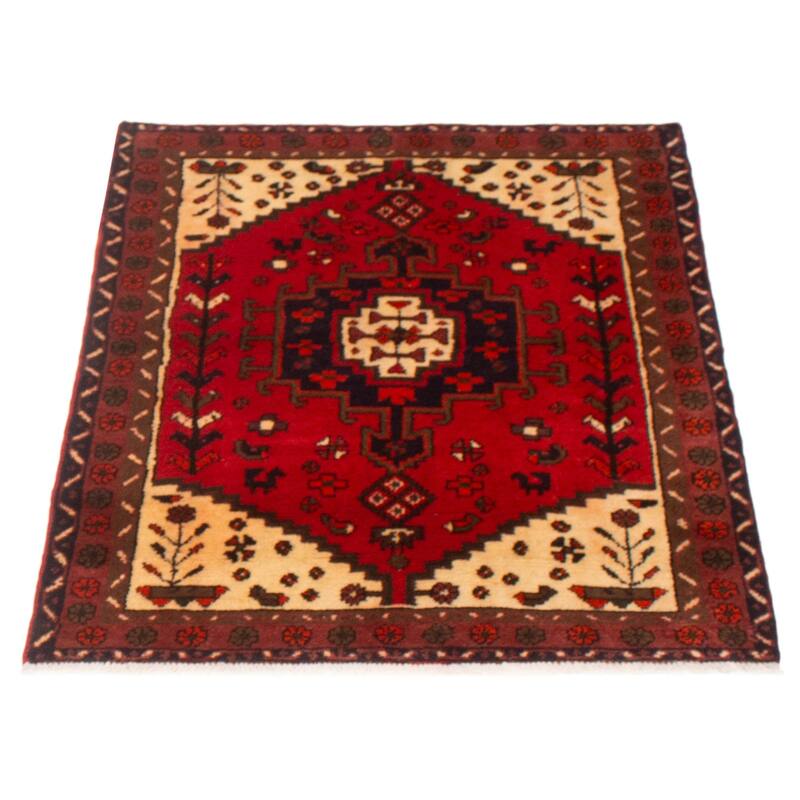 ECARPETGALLERY Hand-knotted Andelz Red Wool Rug - 3'5 x 4'6