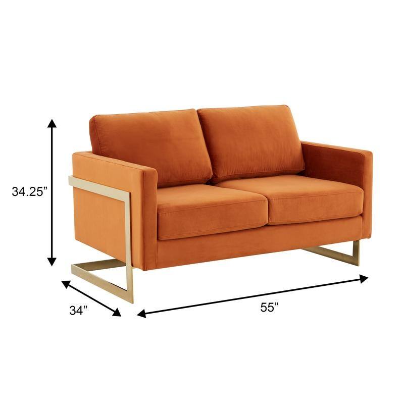 Lincoln Velvet 2-Seater Sofa with Foam Cushions Pocket Spring Stainless Steel Base Removable Cushion Fully Assembled