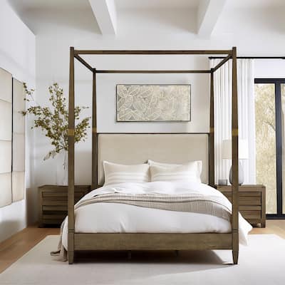 Madison Park Cheshire Brown Canopy Bed Queen