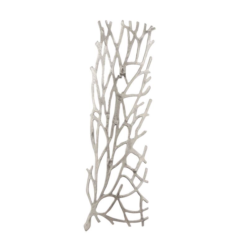 Silver Aluminum Metal Inspired Coral Wall Decor (Set of 2) - Silver or Gold