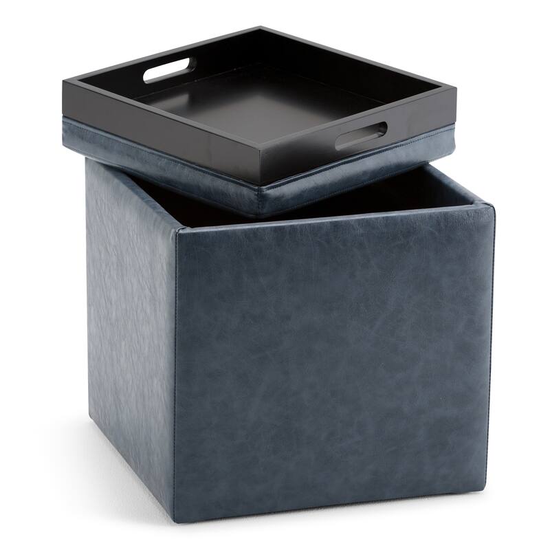 WYNDENHALL Townsend 17 inch Wide Contemporary Square Storage Ottoman