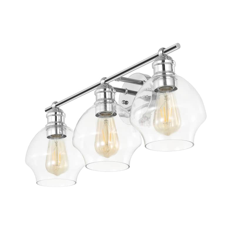 SAFAVIEH Hayam 3-Light Bathroom Vanity Wall Sconce (LED Bulbs Included) - 22.5 In. W x 7.25 In. D x 9.25 In. H - 23Wx7Dx9H