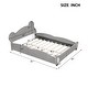 preview thumbnail 4 of 8, Fairytale & Animals Theme Bed Frame Bear-Shaped Design Grounded Bed with Cute Headboard & Footboard, Suit for Kids - Grey Queen