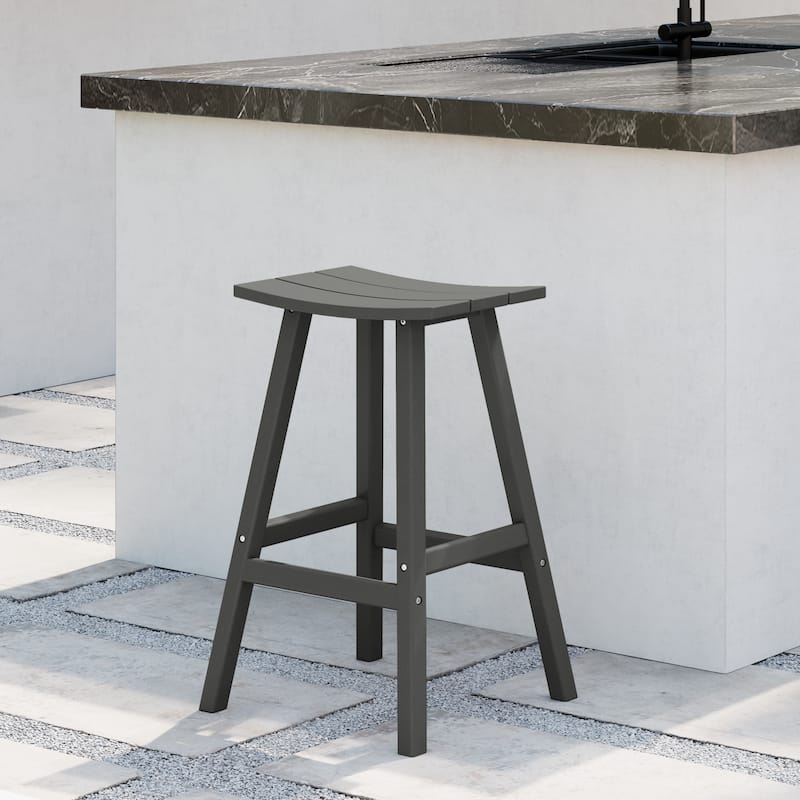 Laguna Hdpe All Weather Outdoor Patio 29" Saddle Seat Bar Stool