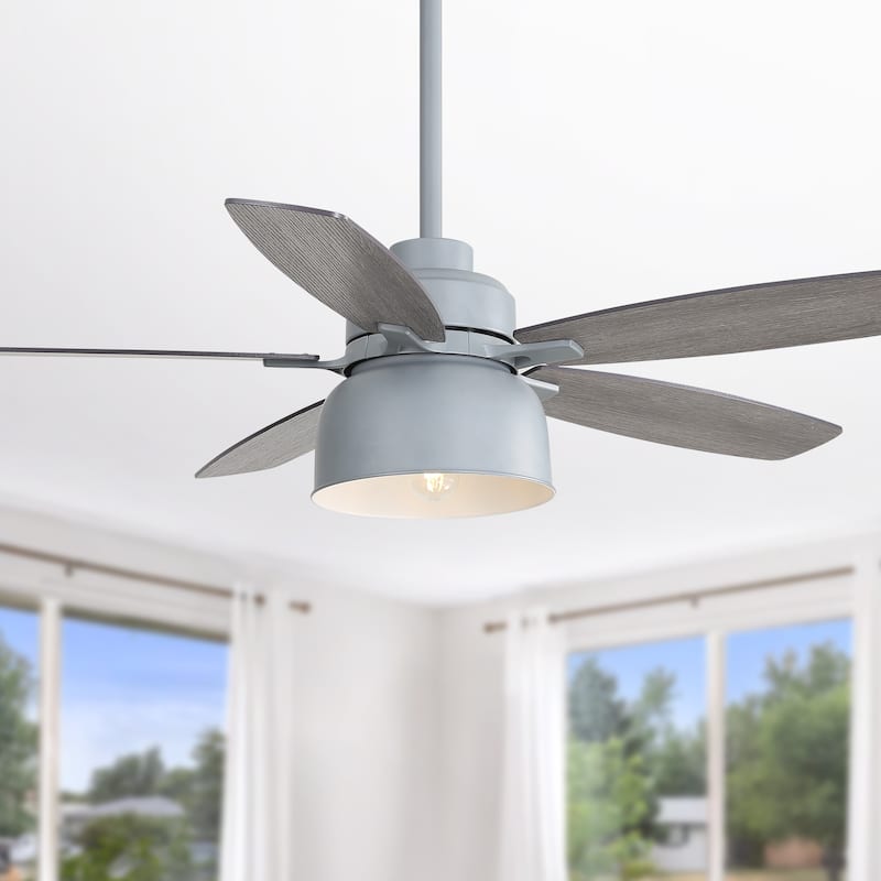 52-Inch Ceiling Fan With Light, E26 Bulb Included, Remote Control - Cement Grey