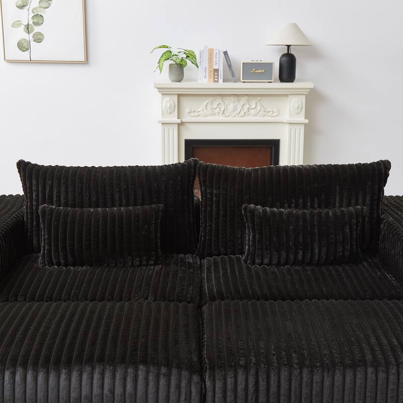 Oversized 87" Modular Sectional Lounge Chaise with 2 Ottoman