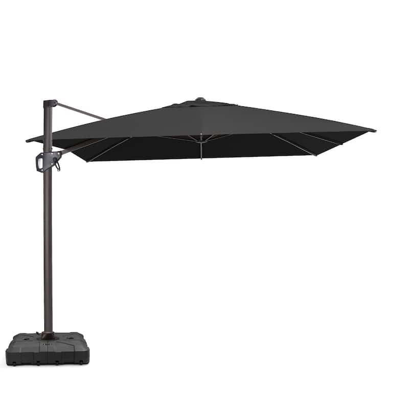VredHom Patio Outdoor 9 x 11 FT Cantilever-Offset Umbrella with HDPE Base - Black