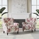 preview thumbnail 5 of 61, Mid-Century Modern Accent Chairs with Nailhead Trim Linen - Pattern White-2Set