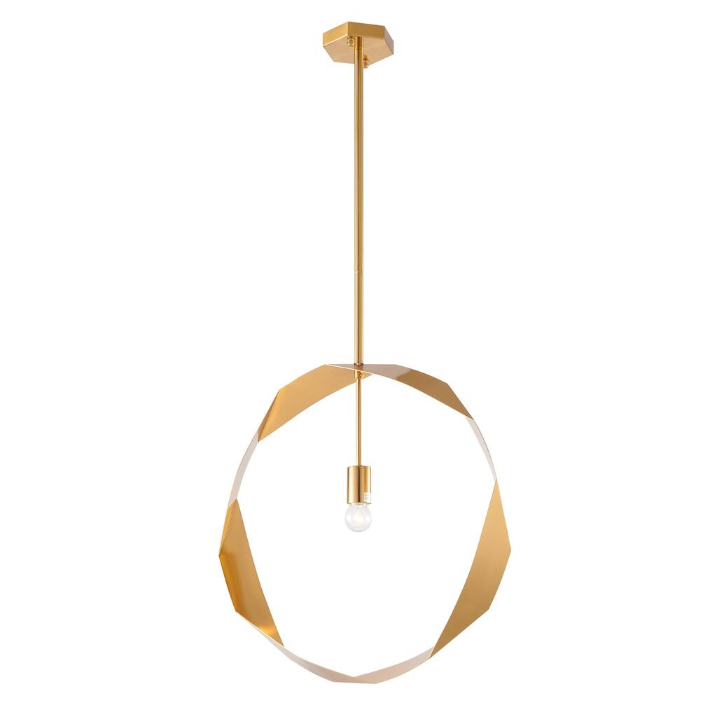 Crystal Pendant Light - Modern Ceiling Mount Fixture, Metal Hanging Lamp, 20 Inch Artistry Design