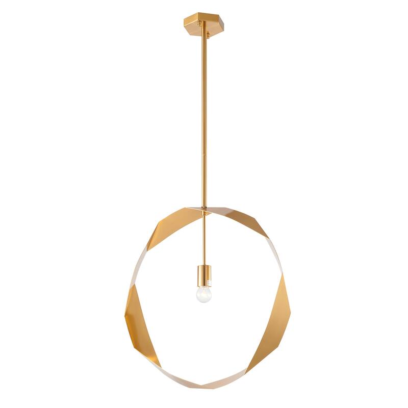 Crystal Pendant Light - Modern Ceiling Mount Fixture, Metal Hanging Lamp, 20 Inch Artistry Design