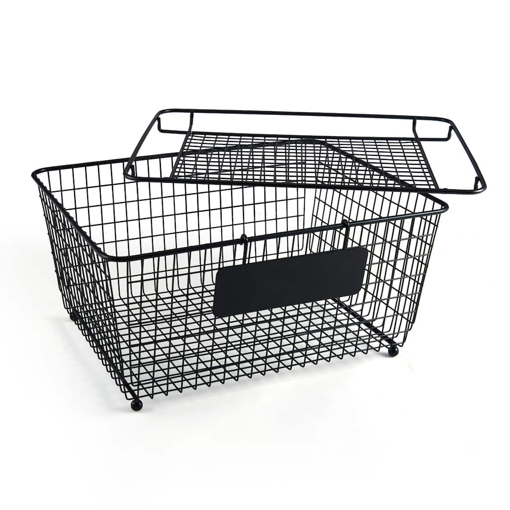 Gourmet Basics by Mikasa Stackable Metal Storage Basket - 13.5" x 10.5"
