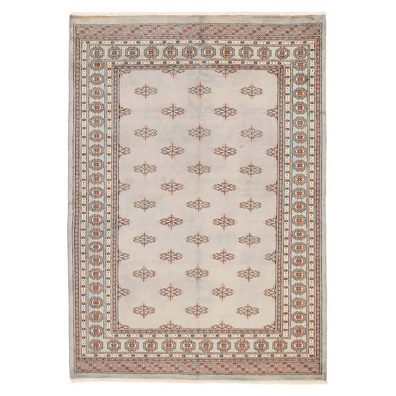 Finest Peshawar Bokhara Grey Rug 5'8" x 8'1" - 5'8 x 8'1 - Grey - 5'8 x 8'1