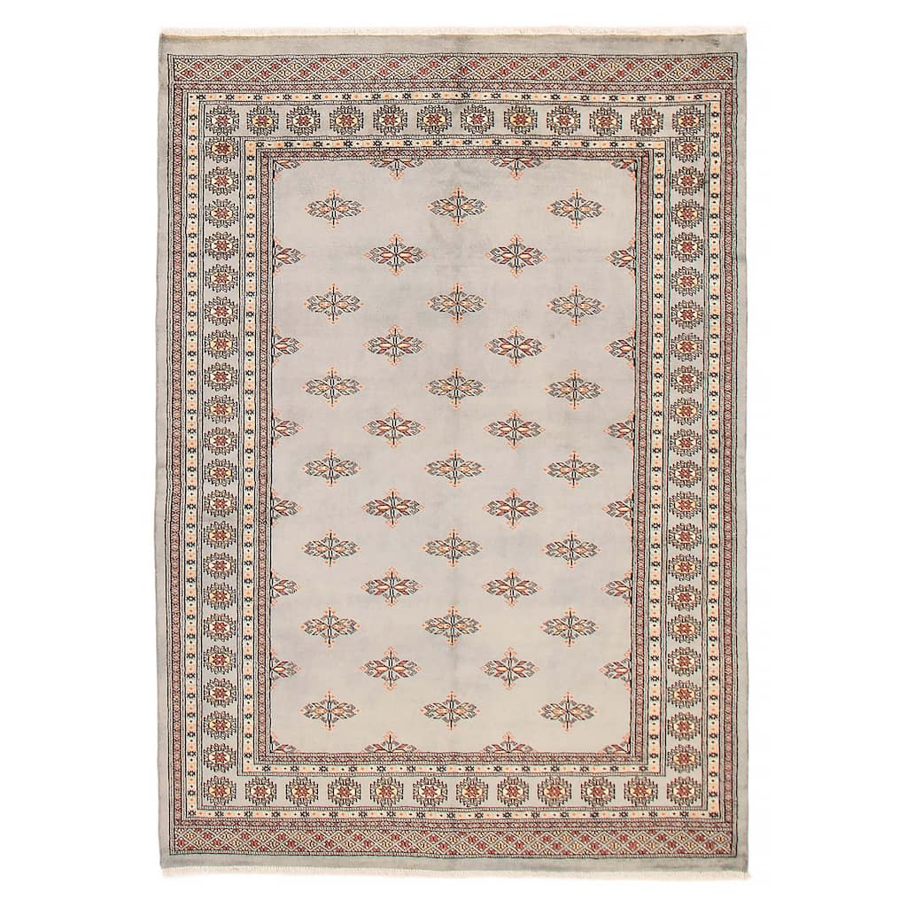 Finest Peshawar Bokhara Grey Rug 5'8" x 8'1" - 5'8 x 8'1