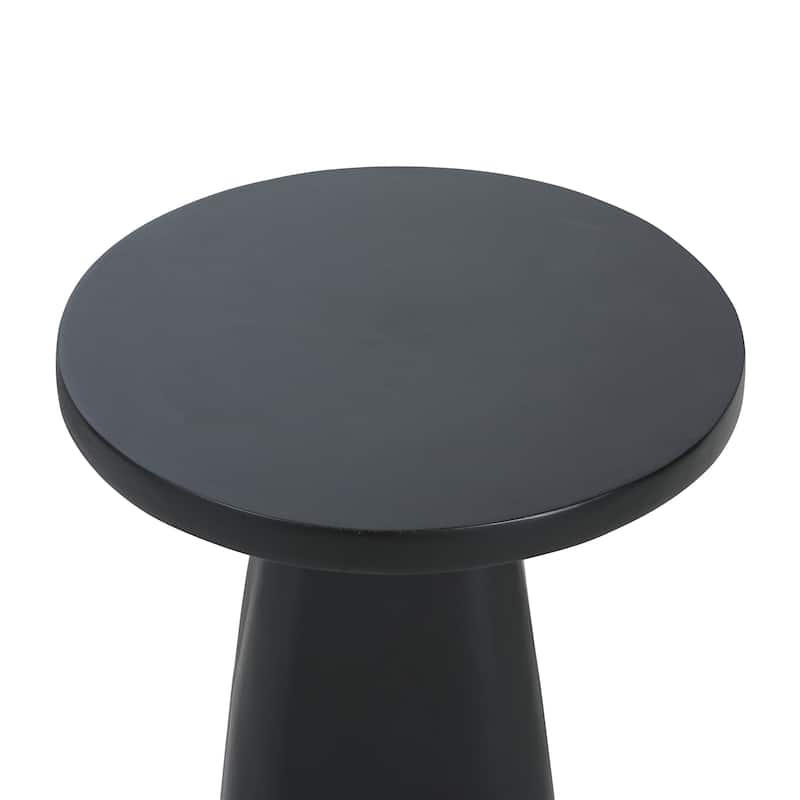 Christopher Knight Home - 18.00'' Industrial-Style Tapered Pedestal Concrete Accent Side Table with Smooth Matte Round Top